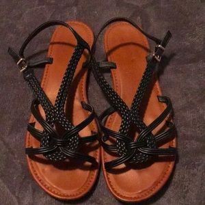 Sandals black and brown, Size 12M and Brand palms
